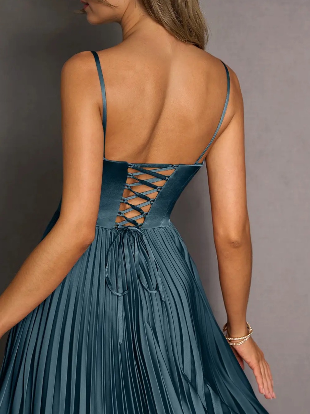Celene Azure Blue Midi Dress
